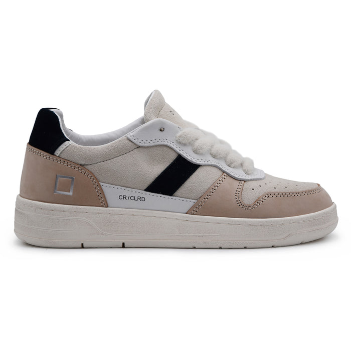 Sneakers Donna D.A.T.E Court 2.0 Beige Con Dettagli In Velluto