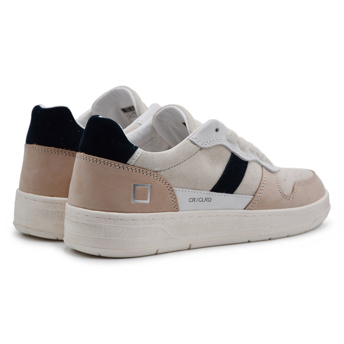Sneakers Donna D.A.T.E Court 2.0 Beige Con Dettagli In Velluto
