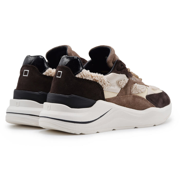 Sneakers Donna D.A.T.E. FUGA Pelle Scamosciata Marrone E Teddy