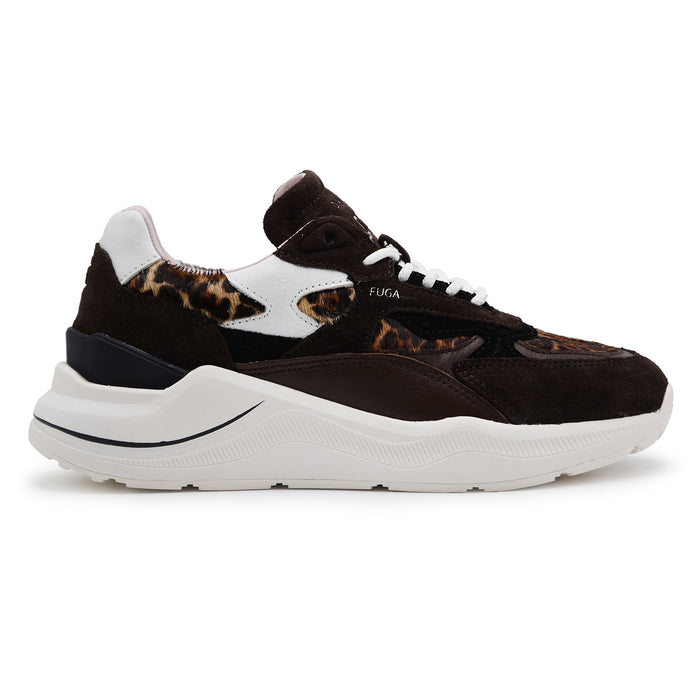D.A.T.E. Sneakers Donna FUGA Marrone Con Dettagli Leopardati