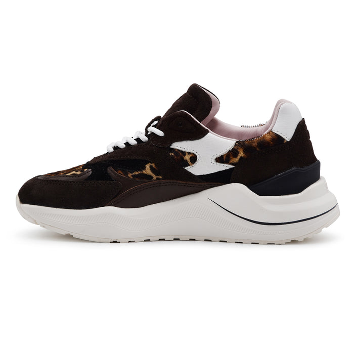 D.A.T.E. Sneakers Donna FUGA Marrone Con Dettagli Leopardati