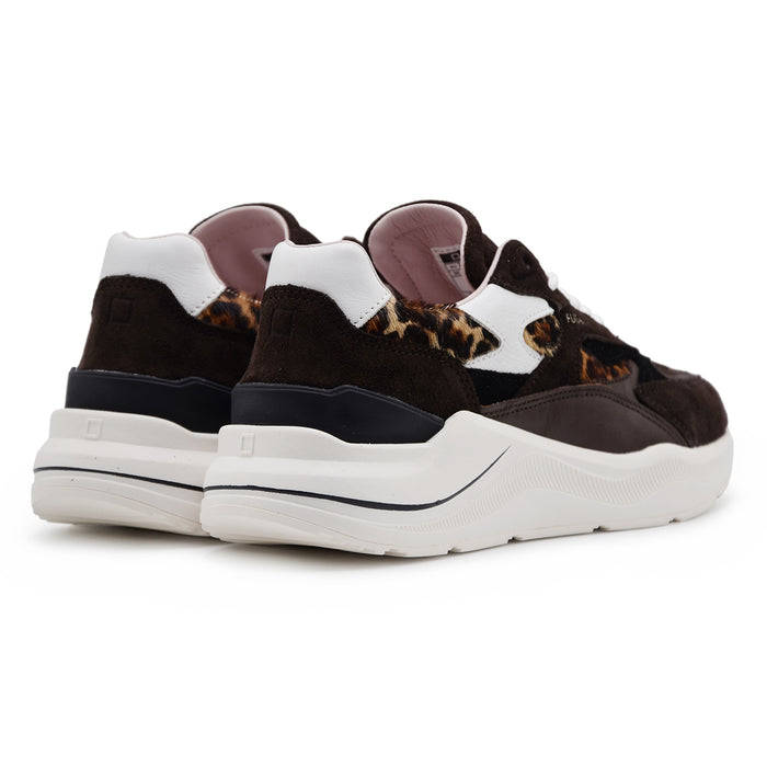 D.A.T.E. Sneakers Donna FUGA Marrone Con Dettagli Leopardati