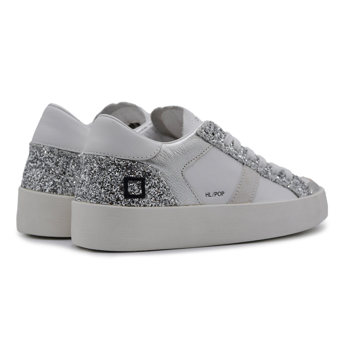 Sneakers Hill Half Pop D.A.T.E. Donna Bianco Argento Glitter
