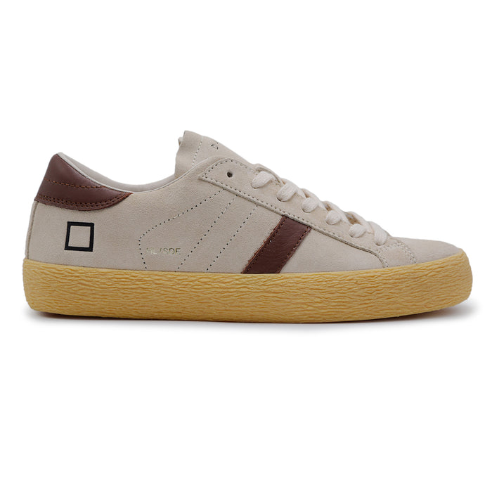 Sneakers D.A.T.E. Hill Low Donna Milk Pelle Dettagli In Cuoio