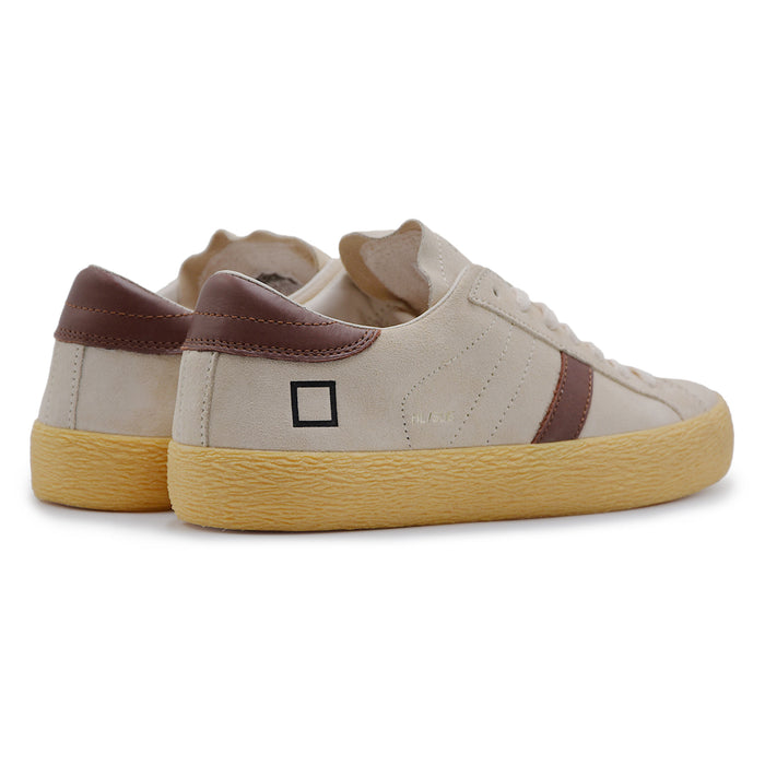 Sneakers D.A.T.E. Hill Low Donna Milk Pelle Dettagli In Cuoio