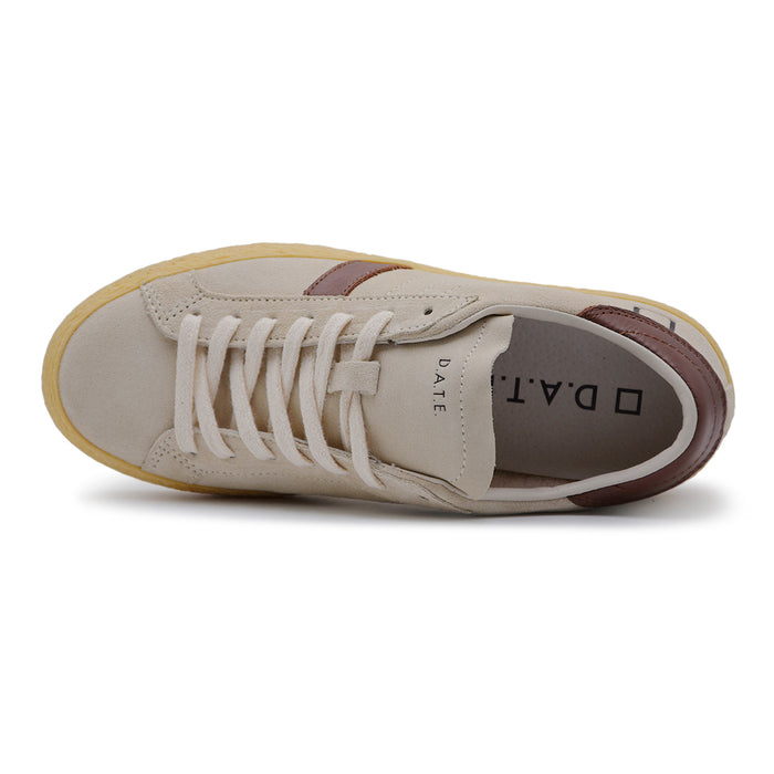 Sneakers D.A.T.E. Hill Low Donna Milk Pelle Dettagli In Cuoio