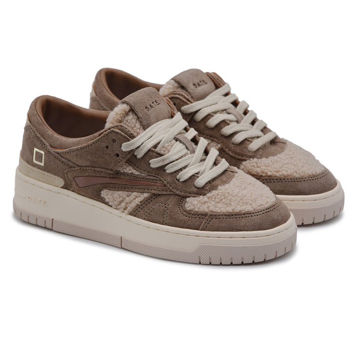 Sneakers D.A.T.E. Torneo Donna Teddy Beige Stile Contemporaneo