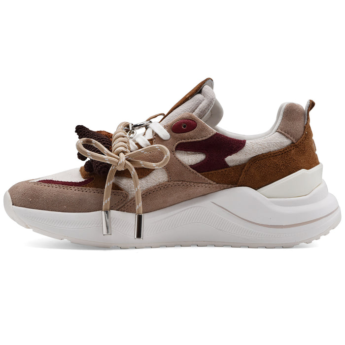 Sneakers Donna D.A.T.E. Fuga Linen Beige Design Contemporaneo