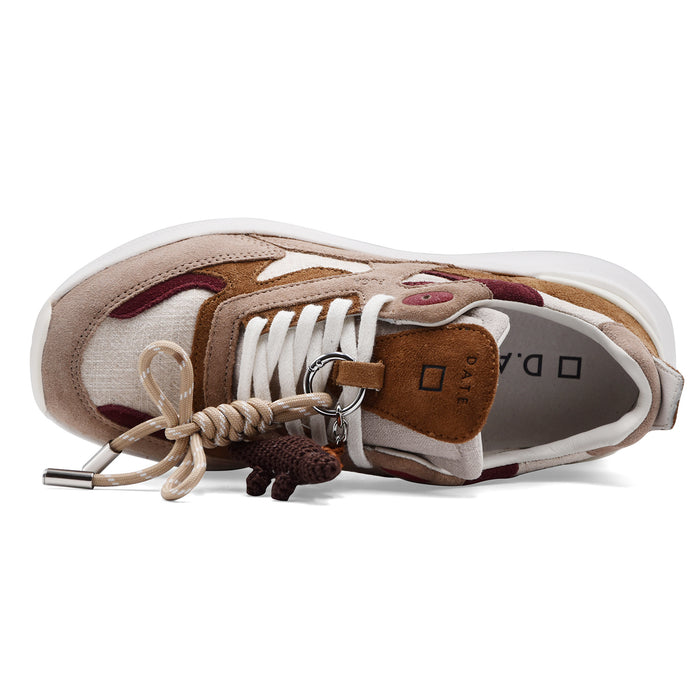 Sneakers Donna D.A.T.E. Fuga Linen Beige Design Contemporaneo