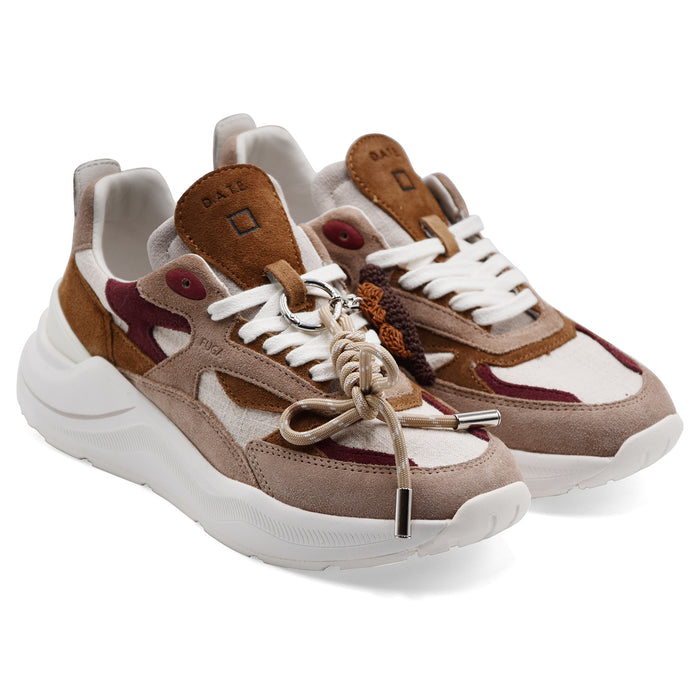 Sneakers Donna D.A.T.E. Fuga Linen Beige Design Contemporaneo