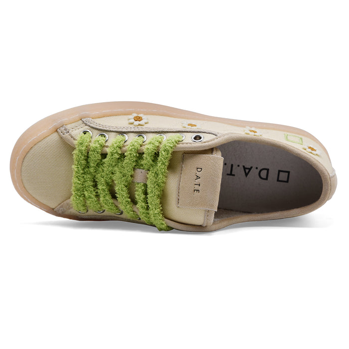 DATE Women's Sneakers Tender Dream Yellow Daisy Embroidery