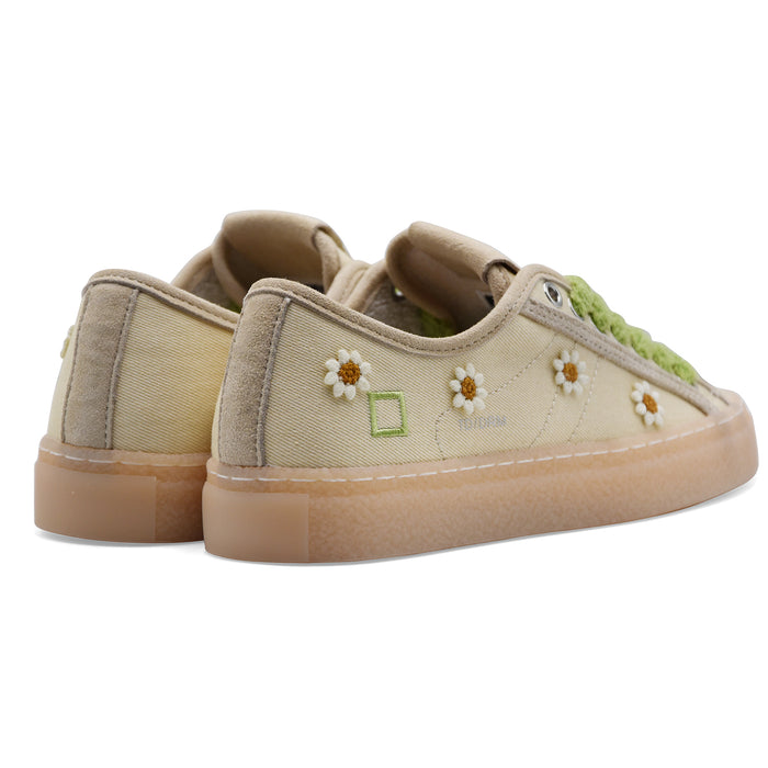 DATE Women's Sneakers Tender Dream Yellow Daisy Embroidery