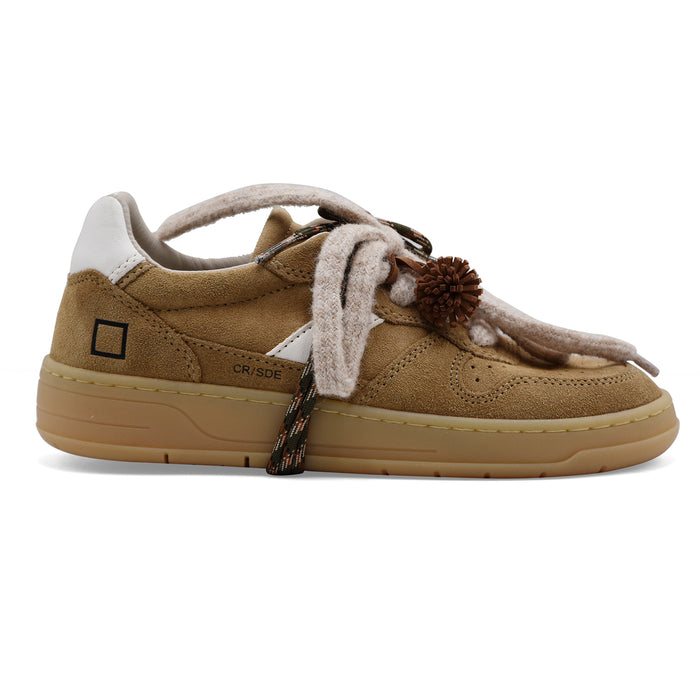 Sneakers D.A.T.E. Donna Court 2.0 In Pelle Scamosciata Cammello