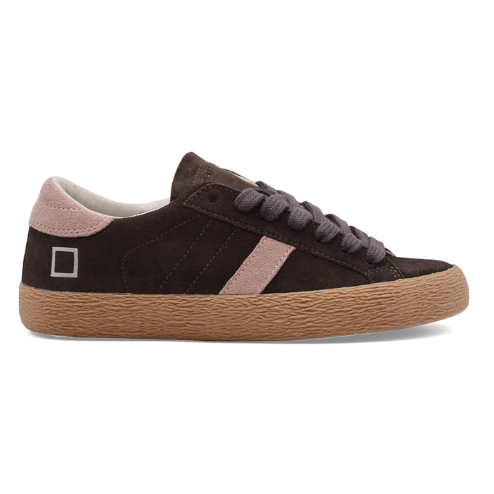 Sneakers D.A.T.E. Da Donna Hill Low In Camoscio Marrone E Rosa