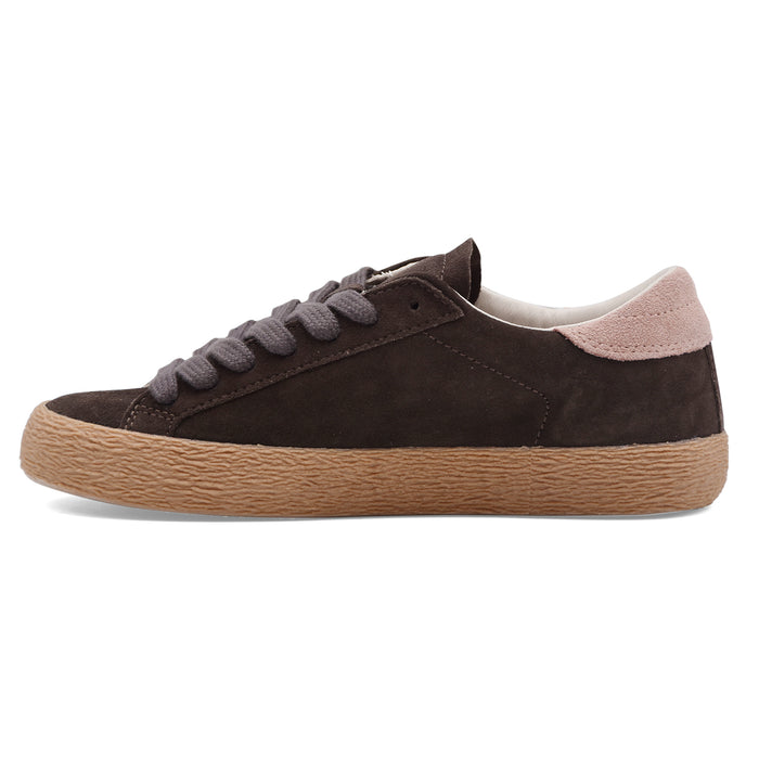 Sneakers D.A.T.E. Da Donna Hill Low In Camoscio Marrone E Rosa