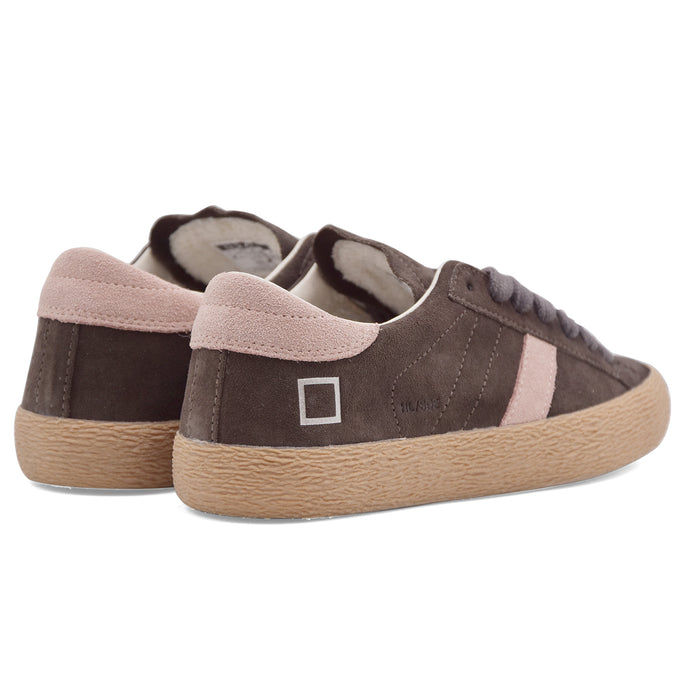 Sneakers D.A.T.E. Da Donna Hill Low In Camoscio Marrone E Rosa