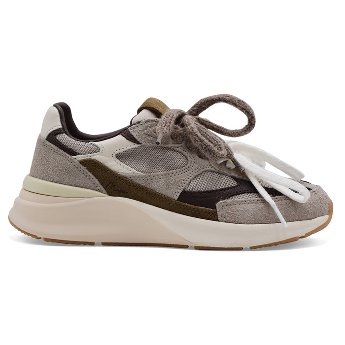 Sneakers D.A.T.E. Donna Musa Pelle Scamosciata E Tessuto Taupe