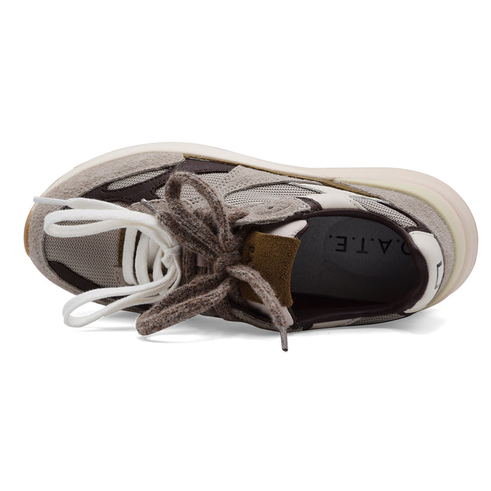 Sneakers D.A.T.E. Donna Musa Pelle Scamosciata E Tessuto Taupe