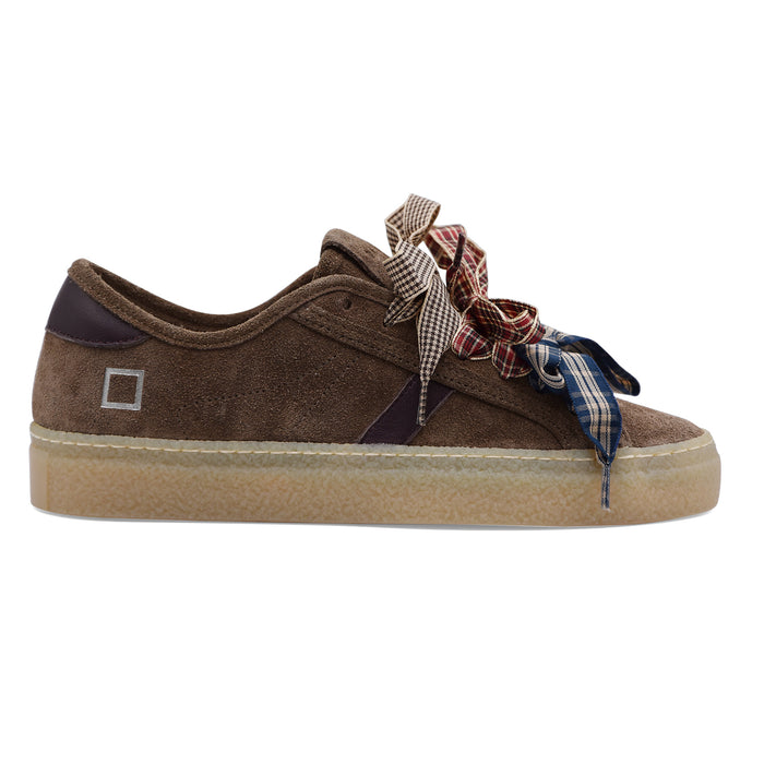 D.A.T.E. Sneakers Donna Tender Camoscio Marrone Lacci Multicolor