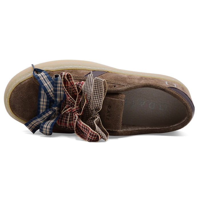 D.A.T.E. Sneakers Donna Tender Camoscio Marrone Lacci Multicolor