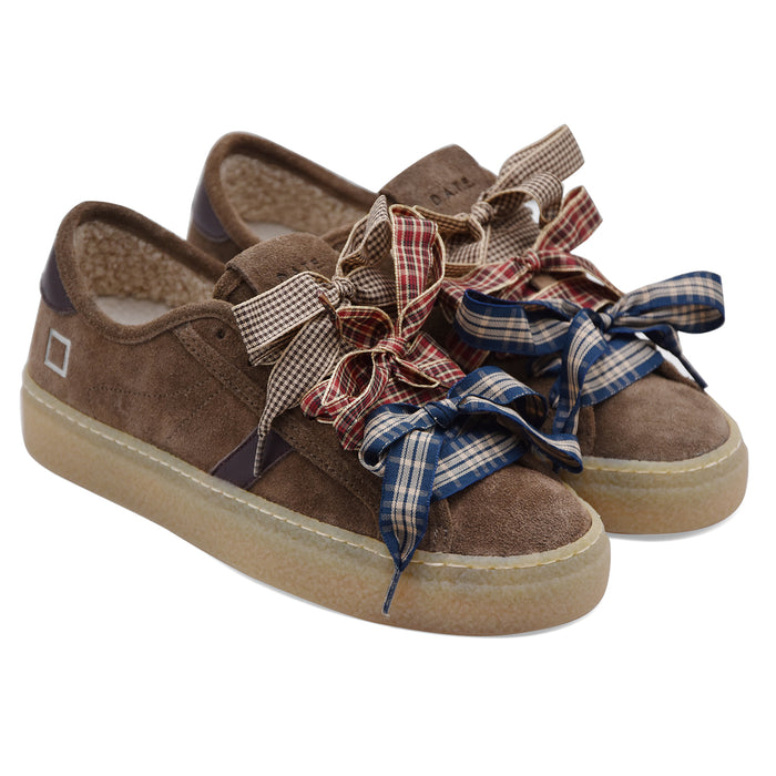 D.A.T.E. Sneakers Donna Tender Camoscio Marrone Lacci Multicolor