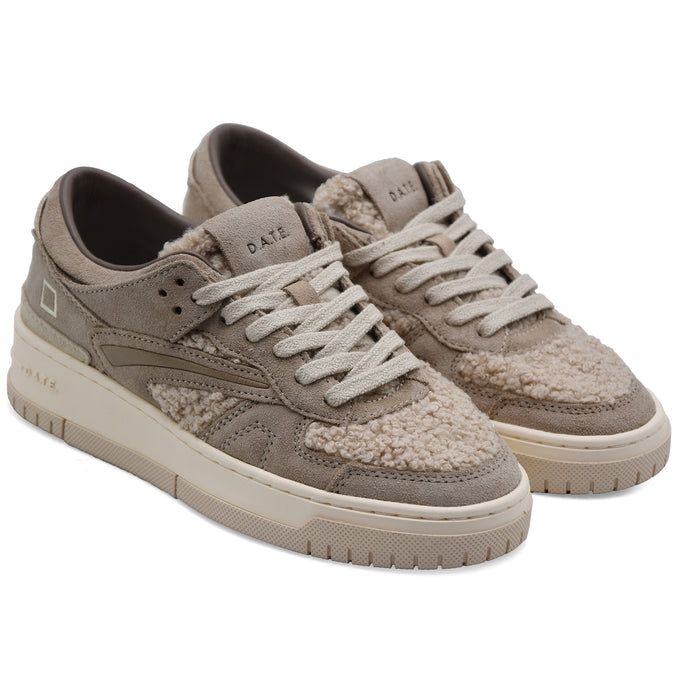 Sneakers D.A.T.E. Donna Torneo Teddy Beige Design Essenziale