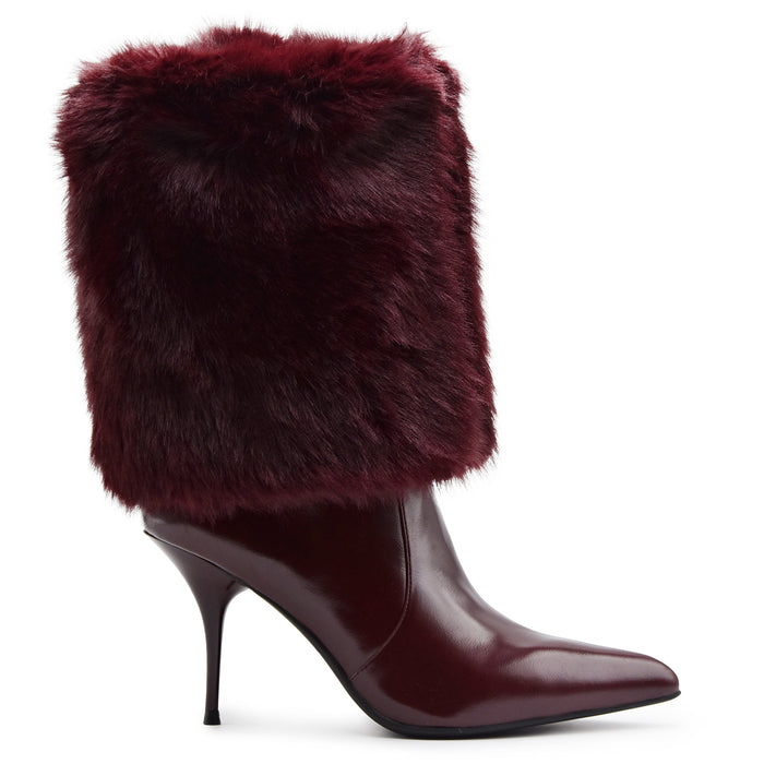 Jeffrey Campbell Stivali Donna HIRSUTE Vino Con Pelliccia E Zip