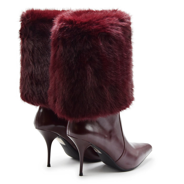 Jeffrey Campbell Stivali Donna HIRSUTE Vino Con Pelliccia E Zip