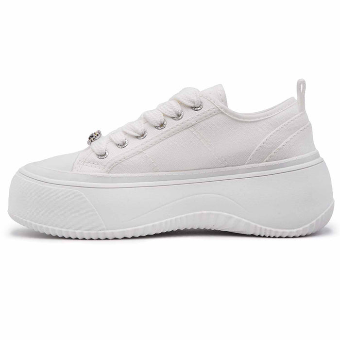 Windsor Smith Bianco Sneakers Intentions Donna Con Logo Tra Lacci