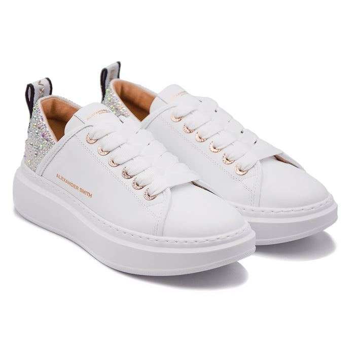Sneakers Alexander Smith Donna Bianco Wembley Con Punti Luce
