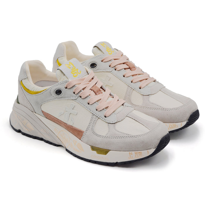 Sneakers Premiata Mase 7824 Donna Silhouette Retrò Beige Crema