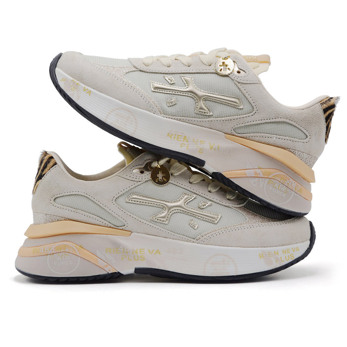 Sneakers Premiata Moerund 7800 Donna Beige Dettagli Animalier
