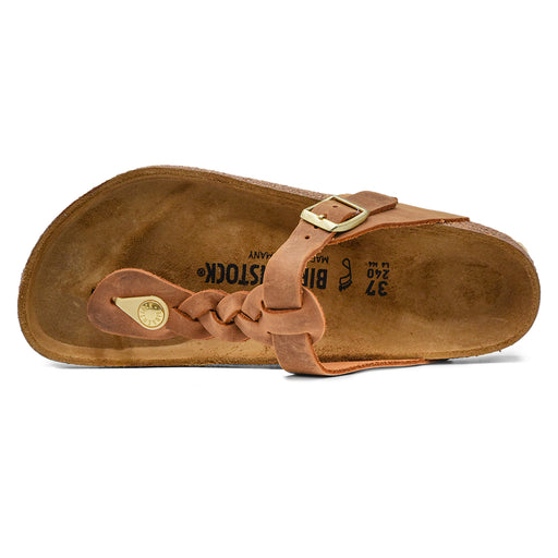 Birkenstock Gizeh Sandalo Donna Cuoio Motivo A Intreccio Frontale
