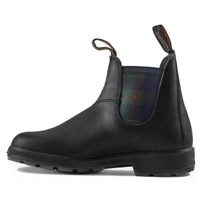 Beatles Blundstone Donna pelle nera con elastici tartan