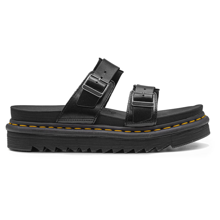 Martens Myles Men's Sandals In Black Waxy Leather And Ziggy Sole