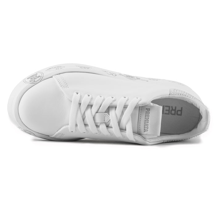 Sneakers Premiata Belle 5717 Bianco Donna Punti Luce Nel Retro
