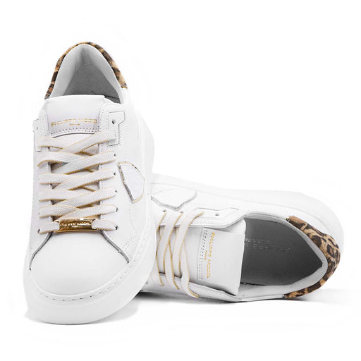 Sneakers Philippe Model Temple Bianco Animalier High-Fashion