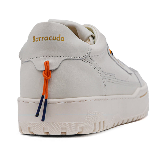Barracuda Sneakers Uomo Bianco In Pelle Con Fori Traspiranti
