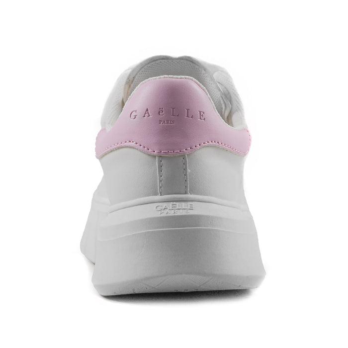 Gaelle Sneakers Donna Ecopelle Bianco Dettaglio Rosa Posteriore