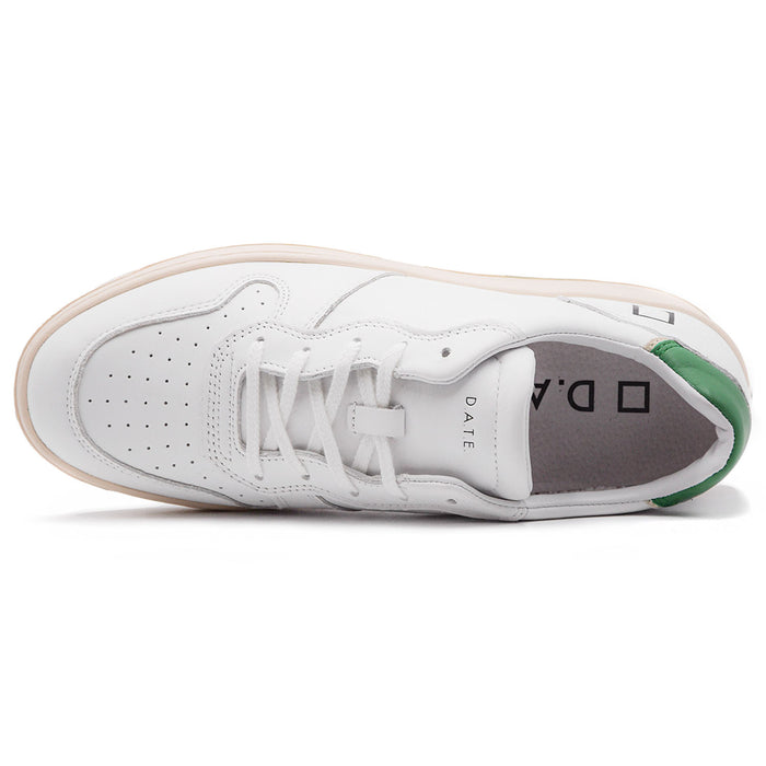 D.A.T.E. Sneakers Court Mono Bianco Dalla Tomaia Monocromo Uomo