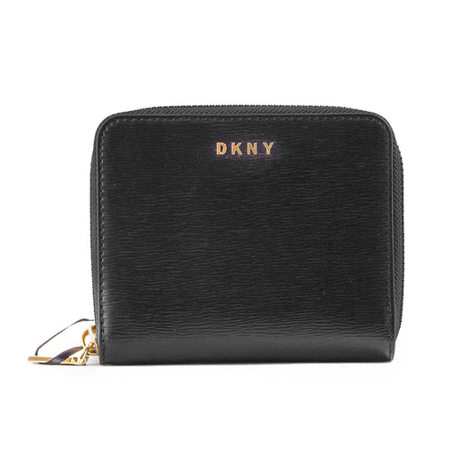 Portafoglio DKNY Donna Nero Logo Oro Frontale E Chiusura Con Zip