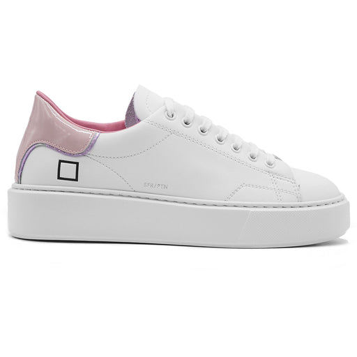 Sneakers D.A.T.E. Sfera Bianco Donna Luminoso Retro Vernice Rosa