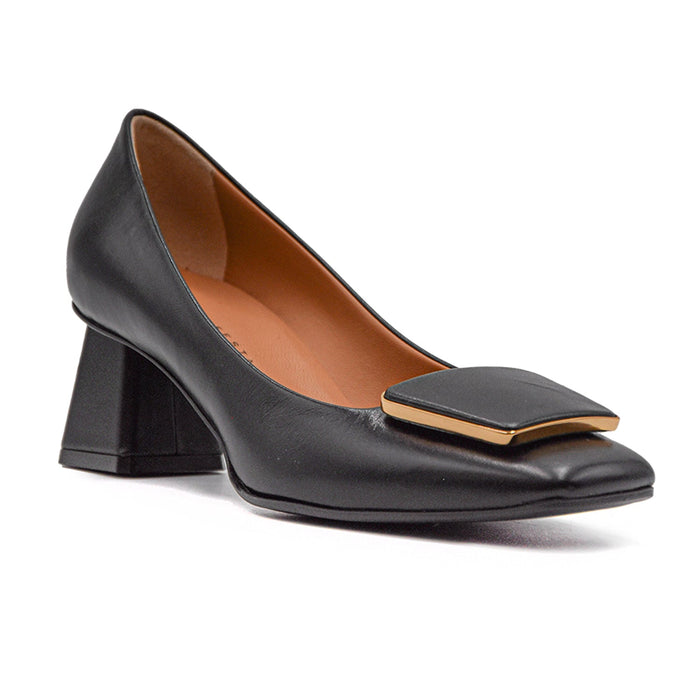 D&eacute;collet&eacute; Roberto Festa Nero Donna Tacco Geometrico Rifasciato